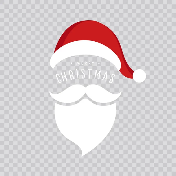 Санта Клаус Капелюх Борода Різдвяний Ізольований Фон — стоковий вектор