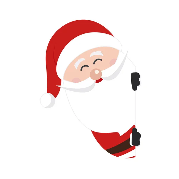 Santa claus character showing in blank space isolated background — Stock Vector