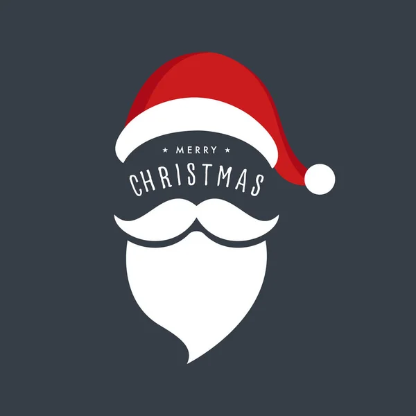 Santa Claus Sombrero Barba Navidad Saludos Fondo — Vector de stock