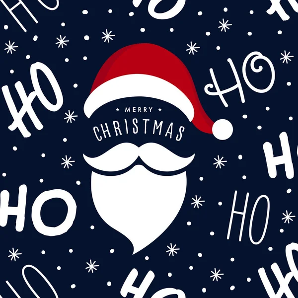 Ho ho ho Santa Claus gülmek şapka ve sakal dikişsiz doku patter — Stok Vektör