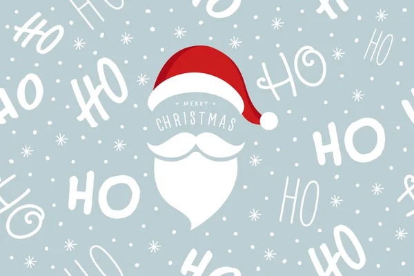 Хо-хо-Санта Клаус сміятися капелюх і Борода безшовні текстури скоромовкою — стоковий вектор
