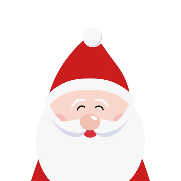 Χριστούγεννα Άγιος Βασίλης Χαριτωμένο Χαμόγελο Κινουμένων Σχεδίων Διάνυσμα Απομονωμένο Λευκό — Διανυσματικό Αρχείο