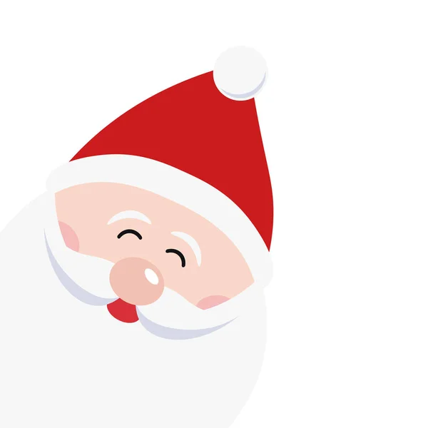 Natal Santa Claus Bonito Sorriso Desenho Animado Vetor Isolado Fundo — Vetor de Stock