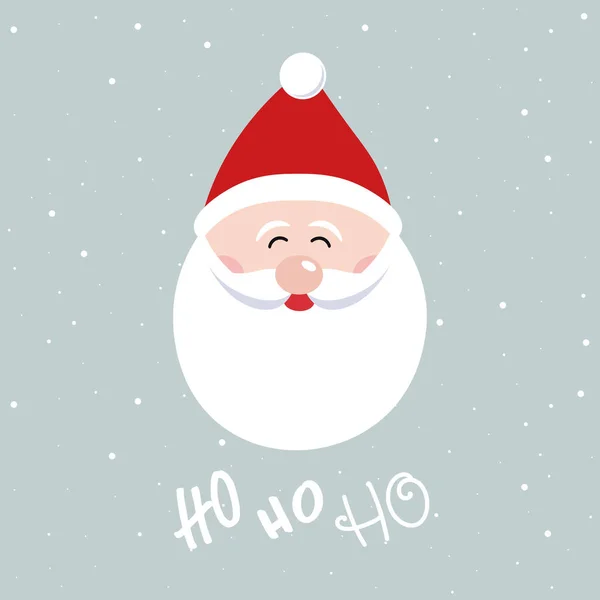 Santa Claus Cute Character Face Vector Snowy Background — Stock Vector