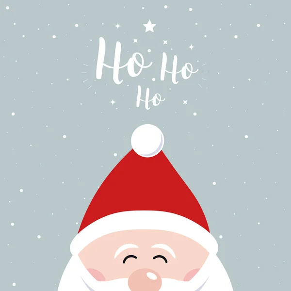 Santa Claus Schattig Cartoon Belettering Besneeuwde Achtergrond — Stockvector