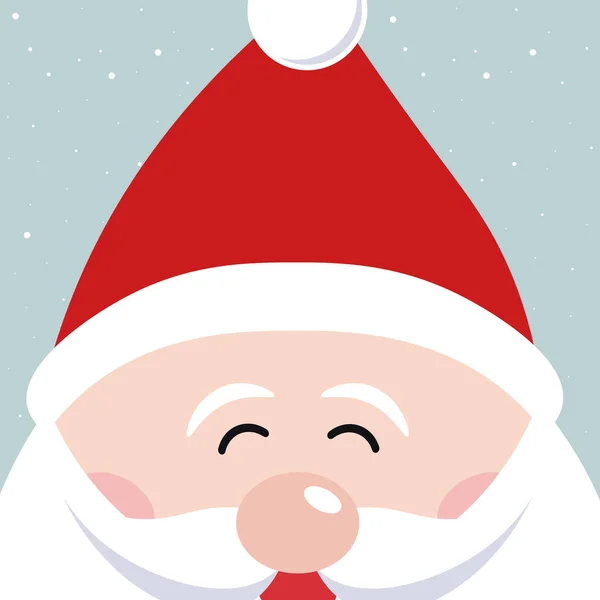 Santa Claus Cute Cartoon Merry Christmas Greetings Snowy Background — Stock Vector