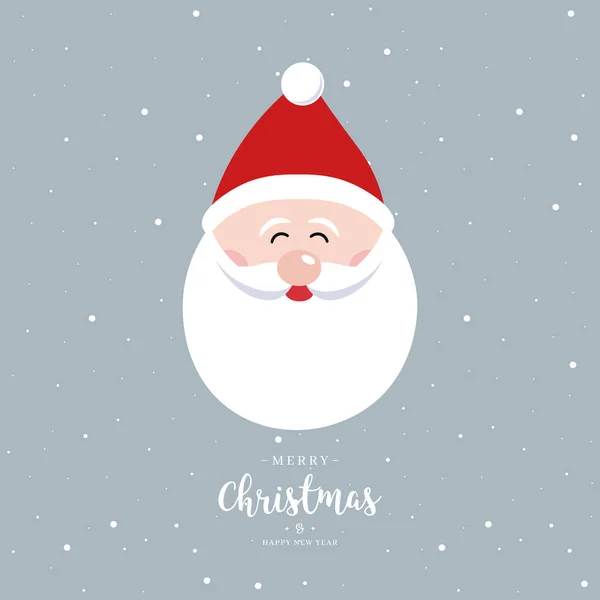 Santa Claus Cute Cartoon Merry Christmas Greetings Snowy Background — Stock Vector