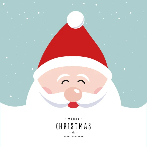 Santa Claus Lindo Dibujo Animado Feliz Navidad Saludos Fondo Nevado — Archivo Imágenes Vectoriales