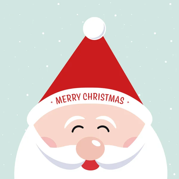 Santa Claus Lindo Dibujo Animado Feliz Navidad Saludos Fondo Nevado — Archivo Imágenes Vectoriales
