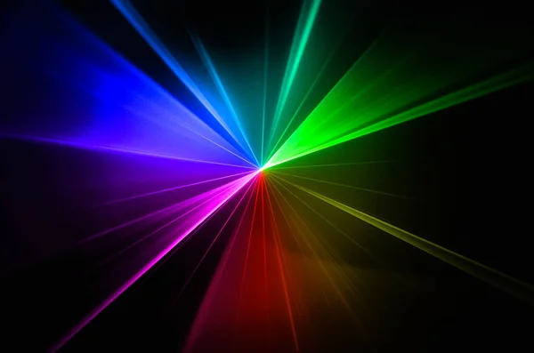 Разноцветные Радужные Лазерные Лучи Огни — стоковое фото