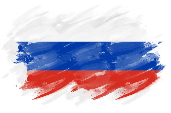 Bandeira Russa Projetada Com Efeito Pincelada — Fotografia de Stock