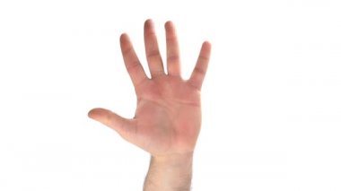 iris etkisi, beyaz arkaplanda elle izole edilmiş olarak 5 saniye geri sayım tamamlandı