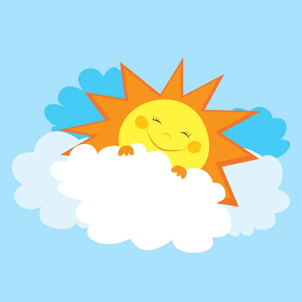 Background Smiling Sun Clouds — Stock Photo, Image