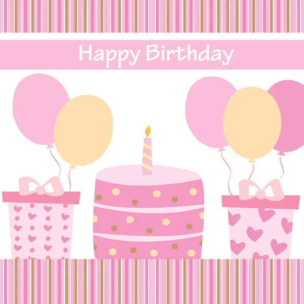 Cute Birthday Card Specially Girls Baby Girls — Stock Photo, Image