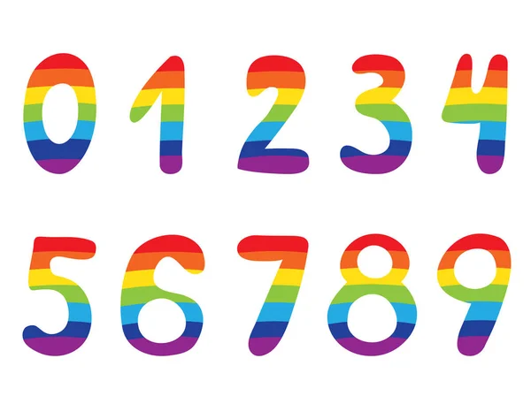 Set Rainbow Numbers White Background — Stock Photo, Image