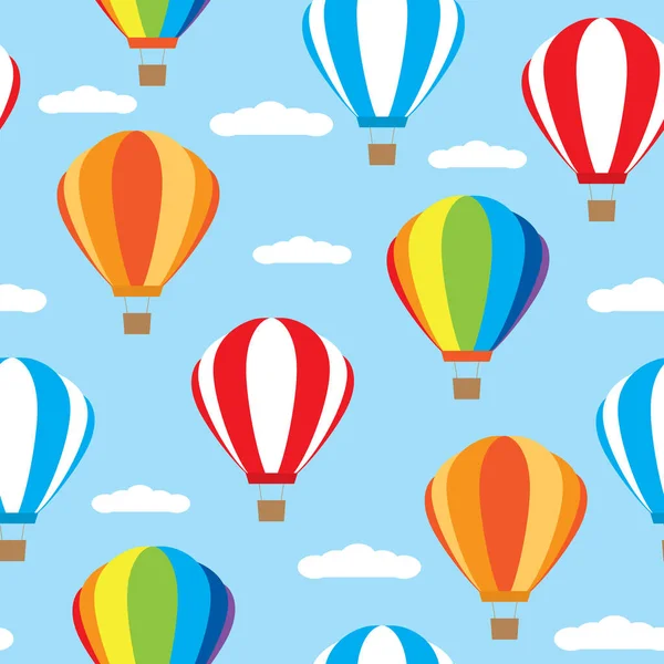 Seamless pattern with hot air balloons. It can be used for wallpapers, cards, wrapping, patterns for clothes and other.