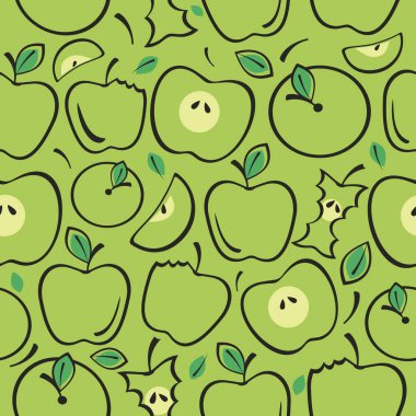Dikişsiz vektör elma desen