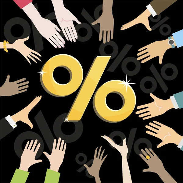 people pull hands to discount in center