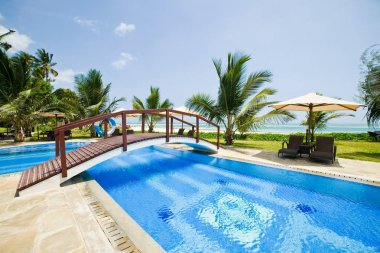 güzel egzotik bambu Hut görünümü