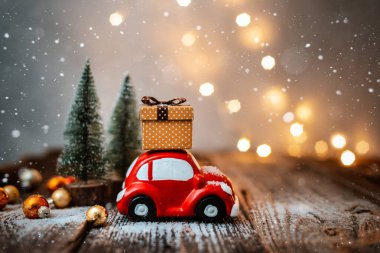 Metin için boş alanı olan selamlamalar için yeni yıl dekorasyonu ve arkaplan.