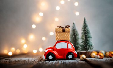 Metin için boş alanı olan selamlamalar için yeni yıl dekorasyonu ve arkaplan.