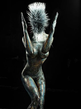 stüdyoda poz glitter modeli tam kapalı