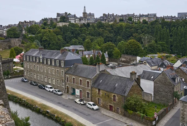 Fougeres Kamenné Domy Zvonice Domy Horního Závěsu — Stock fotografie