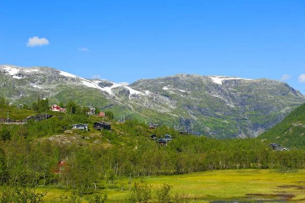 Myrdal Flam Norvégia Lélegzetelállító Norvég Fjord Hegyi Tájak Során Flam — Stock Fotó