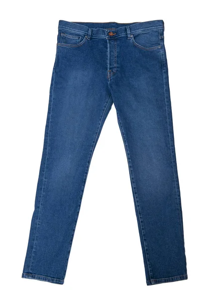 Blå Jeans Isolerad Vit Bakgrund — Stockfoto