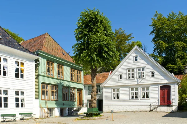 Bergen Noruega Julio 2018 Museo Gamle Antiguo Bergen Museo Aire — Foto de Stock