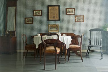 Bergen, Norveç - 21 Temmuz 2018: Gamle Bergen Müzesi - Eski Bergen - Açık Hava Müzesi ile bir küçük kasaba ömrü 18 ve 19 yüzyıl boyunca.