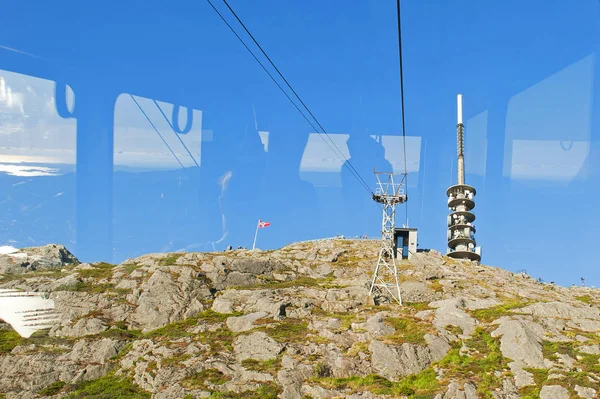 Parte Superior Del Monte Ulriken Vista Desde Teleférico Ulriken Bergen — Foto de Stock