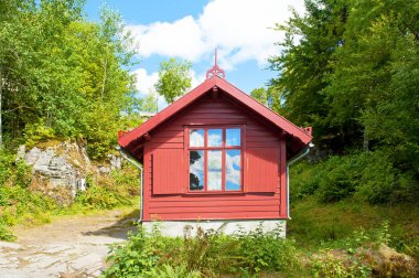 Bergen, Norveç - 19 Temmuz 2018: Edvard Grieg'ın bestecinin Hut'ta Troldhaugen, Bergen
