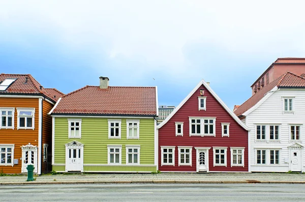 Kleurrijke Houten Huizen Straat Nostegaten Bergen Noorwegen — Stockfoto