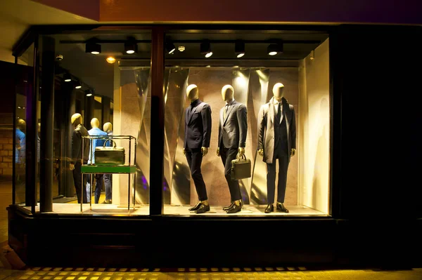 Vitrine Avec Mode Masculine Cambridge Angleterre — Photo