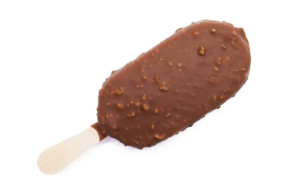 Ice Cream Crunchy Caramel Pieces Isolated White Background — Stock Photo, Image