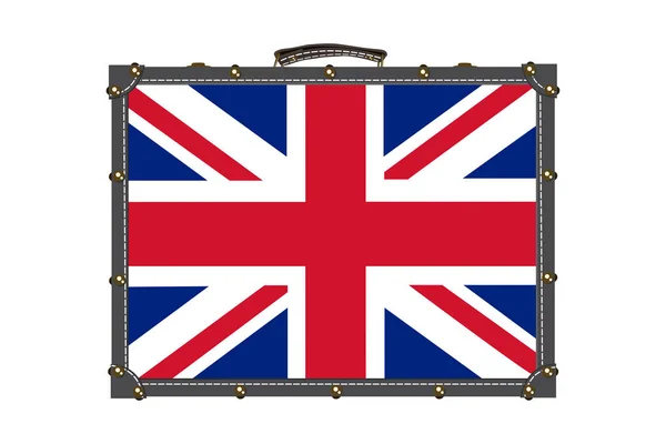 Suitcase with British flag pattern vector illustration — Stock Vector
