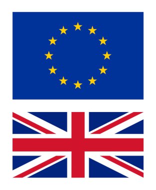 Ab ve İngiltere bayrakları vektör illüstrasyon