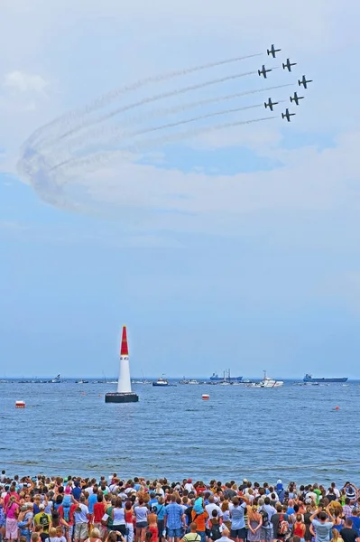 Gdynia Polen Juli 2014 Red Bull Air Race Gdynia Prestaties — Stockfoto