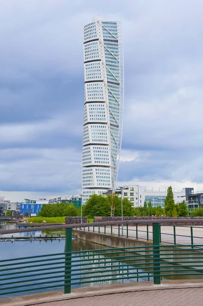 Malmo Švédsko Června 2014 Otáčení Trupu Malmo Nefuturistická Obytná Mrakodrap — Stock fotografie