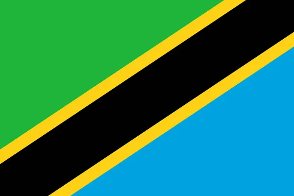 タンザニアの国旗 ベクトルイラスト — ストックベクタ