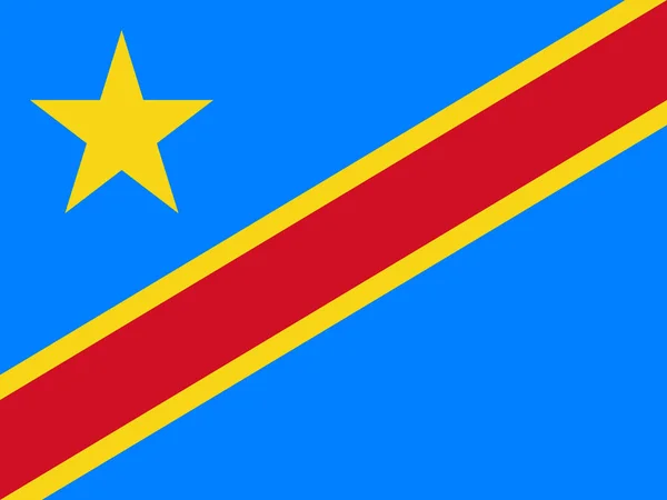 Bandera República Democrática Del Congo Vector Ilustración — Vector de stock