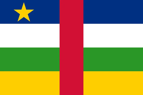 Centralafrikanska Republikens Flagga Vektor Illustration — Stock vektor