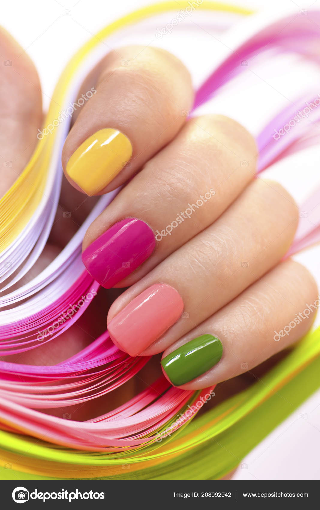 42 Cute Summer Nails For 2022 For Every Style : Side French Bold Colour  Nails