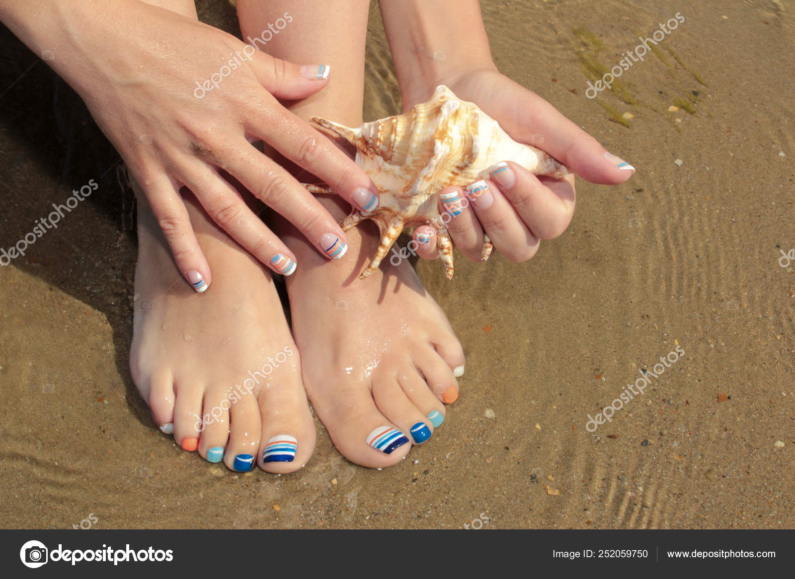 French Manicure on Beautiful Female Feet and Hands Stock Photo by ©Guzel  42936751, Nail Background Mat For Pictures - valleyresorts.co.uk