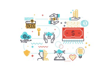 Fintech (finans teknolojileri) konsept illüstrasyon