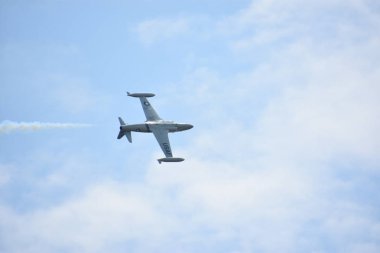 Chicopee, MA-Temmuz 14: Lockheed Shooting Star T33 de 2018 büyük yeni Ingiltere Airshow Westover Air Reserve Base Chicopee, Massachusetts, Temmuz 'da görüldüğü gibi 14, 2018.