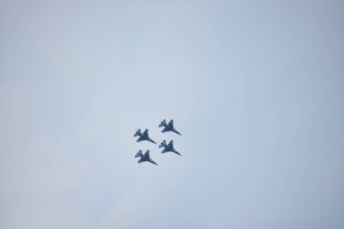 Chicopee, MA-Jul 14:2018 ABD Hava Kuvvetleri Thunderbirds büyük yeni Ingiltere Airshow Westover Air Reserve Base Chicopee, Massachusetts, Temmuz 'da görüldüğü gibi 14, 2018.
