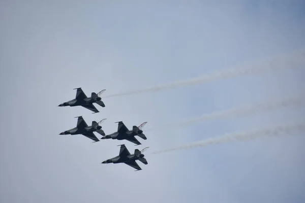 Chicopee Jul 2018 Amerikanska Flyg Vapnet Thunderbirds Great New England — Stockfoto