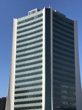 Stamford, Ct - Jun 16: Landmark Meydanı Stamford, Connecticut, üzerinde 16 Haziran 2018. 35 milyon dolara tamamladı, 1973 ve 2008 arasında New York ve New Haven arasında en yüksek binası yapıldı.